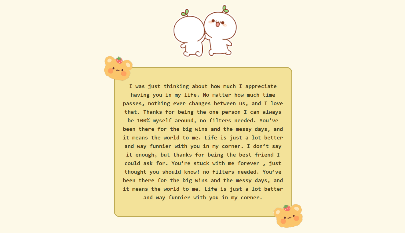 Appreciation for a Friend